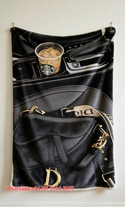 Dior Saddle Bag Car Scene Flannel Throw Blanket D147